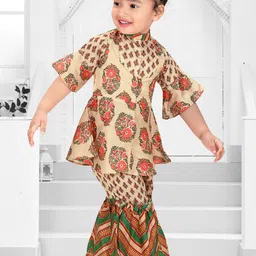 Pragya Exclusive Girls Floral Printed Regular Kurta with Sharara image 5