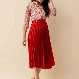 all about you Floral Print Crepe Fit & Flare Midi Dress image 5