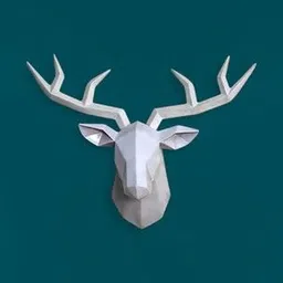 THREADVIBE LIVING White Antelope Abstract Sculpture Resin Deer Head Statues Showpiece-picture-24