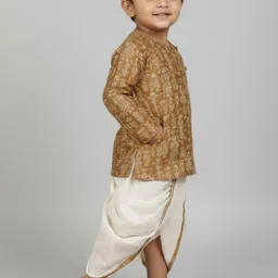 Biglilpeople Boys Ethnic Motifs Printed Regular Kurta with Dhoti Pants image 4