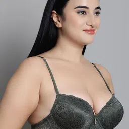 MAKCLAN Floral Bra Medium Coverage Underwired Lightly Padded image 3