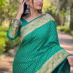 Snofi Creation Woven Design Zari Art Silk Kanjeevaram Saree image 2