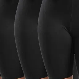 ORLIZEA Pack of 4 Women Black Low-Rise Cotton Blend Boy Shorts-picture-21