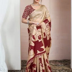 KALINI Floral Printed Saree image 5
