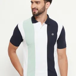 RENUOVO Men Colourblocked Polo Collar T-shirt-image-53