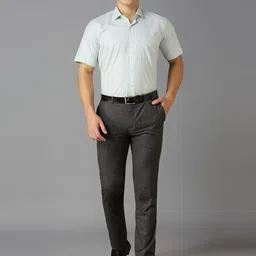 MARK & ALBERT Men India Slim Fit Spread Collar Micro Checked Cotton Formal Shirt image 5