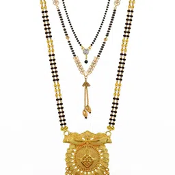 Bhanu diam Gold-Plated Brass Mangalsutra-picture-20