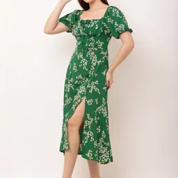 TRUSTROW Floral Print Puff Sleeve Dress image 3