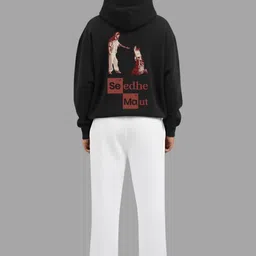 TheBTclub Printed Hooded Neck Sweatshirt With Trousers Co-Ords image 2