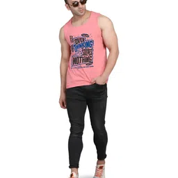 SLOWLORIS Pack Of 2 Typographic Printed Combed Cotton Gym Vests image 3