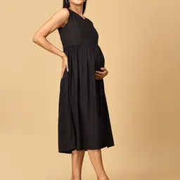 The Mom Store Women Maternity A-Line Midi Dress image 5