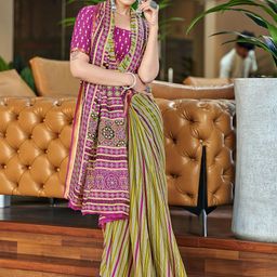 DIVASTRI Striped Zari Bagru Saree-picture-16