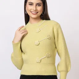 GFO Women Solid Woollen Sweaters-image-7