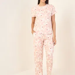 Sweet Dreams Women Floral Printed Round Neck Night Suit-image-16