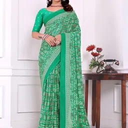 KANOODA Ethnic Motifs Printed Georgette Saree-picture-23