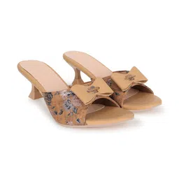 KALINI Printed PVC Kitten Sandals with Bows-picture-23