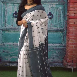 Moda Rapido Woven Design Pure Cotton Handloom Ikat Saree-picture-39