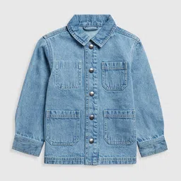 mothercare Boys Spread Collar Denim Pure Cotton Jacket-picture-17
