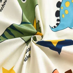 JC HOME White & Blue Typography 220 TC Queen Bedsheet with 2 Pillow Covers image 2