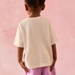 NEXT Girls Printed Drop-Shoulder Sleeves Pure Cotton Applique T-shirt image 3