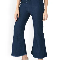 Ira Collections Women Cotton Comfort Flared Mid-Rise Stretchable Jeans-picture-40