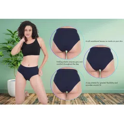 ORLIZEA Pack of 3 Women High-Rise Cotton Blend Hipster Briefs image 2