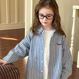 LULU & SKY Striped Cotton Shirt Style Top-picture-37