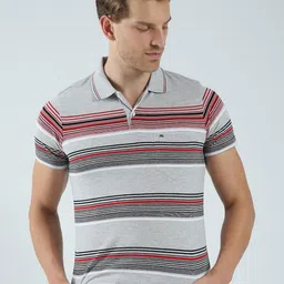 Monte Carlo Men Striped Polo Collar Pockets T-shirt-picture-27