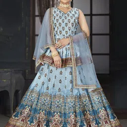 EthnicTree Printed Beads and Stones Ready to Wear Lehenga & Blouse With Dupatta-picture-26