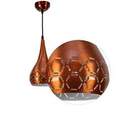 KINIS Modern and Unique Style Copper-Toned Textured Aluminium Quirky Ceiling Lamp image 3