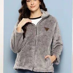 The Roadster Lifestyle Co Colourblocked Woolen Mock Collar Winter Wear Jacket-picture-31