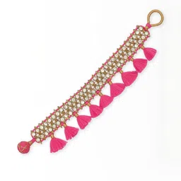 FURE Women Brass-Plated Tasselled Wraparound Bracelet-picture-23