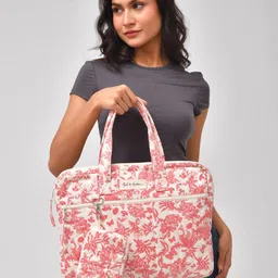 Mast & Harbour Women Floral Printed Shopper Zip Detail Tote Bag with Pouch-picture-17