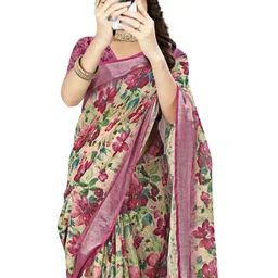 J 6 DESIGNER Floral Saree image 3