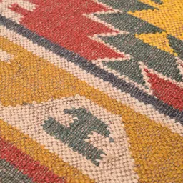 baithak krafts Multicolor Wool & Jute Abstract 72 x 48 Inches Hand Woven Dhurries image 4
