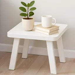 SBF Furniture White Wood Bedside Table image 2