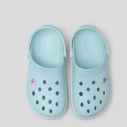 One Friday Kids Aqua Blue Lightweight Soft & Breathable Clogs with Back Strap image 5