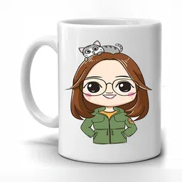 Mr UVD White & Green Graphic Printed Ceramic Matte Mug 350 ml-picture-23