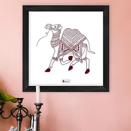 Indigifts 4 Pcs White & Black Animal Digital Printed Wall Art image 3