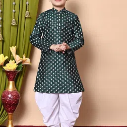Cae Boys Embroidered Regular Sequinned Dupion Silk Kurta with Patiala-picture-29