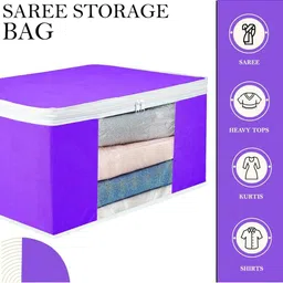 AMAK INC Purple Fabric Multi-Utility Wardrobe Organisers image 5