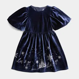 Marks & Spencer Girls Graphic Printed Puff Sleeves Fit-Flare Dress-picture-24