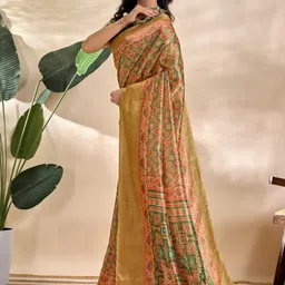 Aamish fashion Ethnic Motifs Silk Blend Handloom Saree image 5