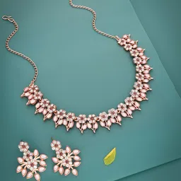 Anouk Rose Gold-Plated American Diamonds Studded Jewellery Set-picture-22