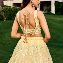 DIVASTRI Embellished Sequinned Semi-Stitched Lehenga & Unstitched Blouse With Dupatta image 2