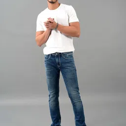 Rookies Men Slim Fit Mid-Rise Light Fade Stretchable Jeans image 4