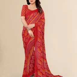 Moda Rapido Bandhani Printed Georgette Saree With Blouse Piece-picture-20