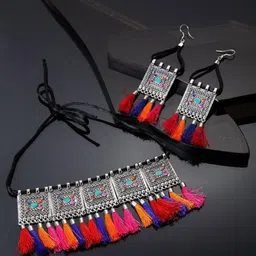 PUJVI Silver-Plated Stones Studded Jewellery Set-picture-31