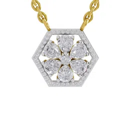 Sparkles Women 14KT Gold 1.63 Ct Lab Grown Shape Halo Diamond Necklace- 2.46g-picture-41