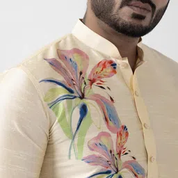 PulseIQ Men Beige Kurtas image 2